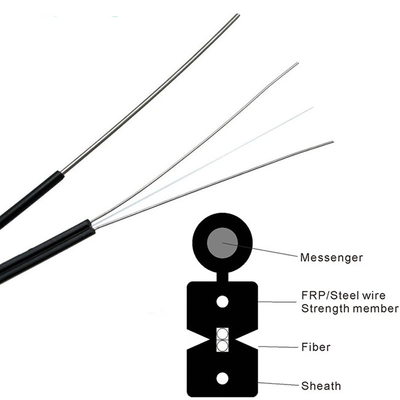 외관 FTTH 드롭 케이블 2 코어 SM G657A1 섬유 LSZH 재킷