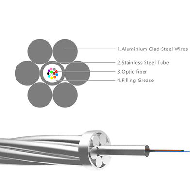 48 코어 OPGW 케이블 70mm² 단면 중앙 스테인레스 스틸 튜브