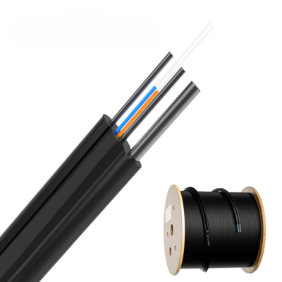 GJYXCH G652D 2 코어 드롭 광섬유 케이블 실내/실외 블랙 LSZH 자켓 FTTH 공중 설치