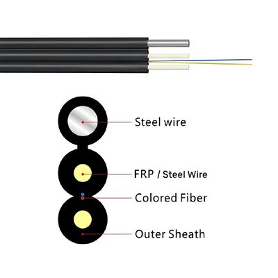 FTTH 아웃도어 드롭 케이블 GJYXFCH 2 코어 G657A1 철선 메신저